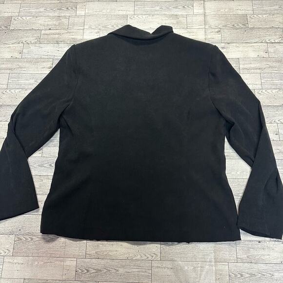 Natural Impressions | Embroidered Flower Zipper Blazer | Black | XL - Picture 2 of 10